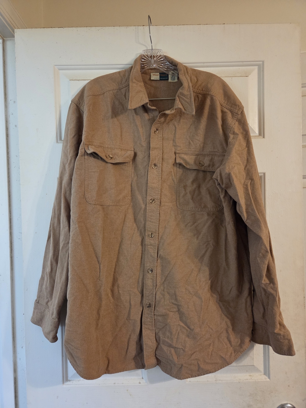 Men's Tan  Button-Up Shirt
